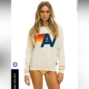 EUC Aviator Nation Logo Sweatshirt - Vintage White size L